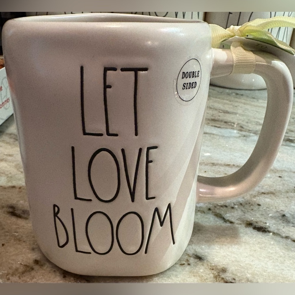 Rae Dunn White Ceramic Mug - Let Love Bloom